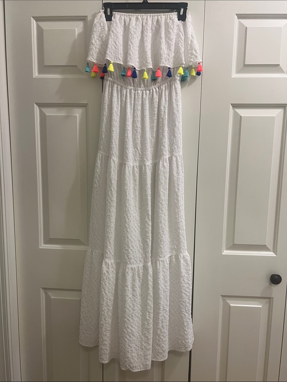 Lilly Pulitzer White Maxi Dress with Multicolor Tassels -